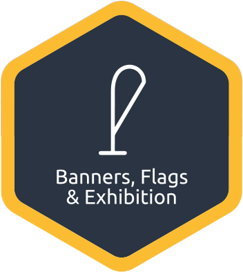 Banners, flags and exhibition